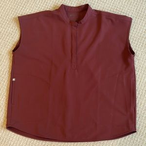 FIGS Rafaela Scrub Top in Dark Cherry